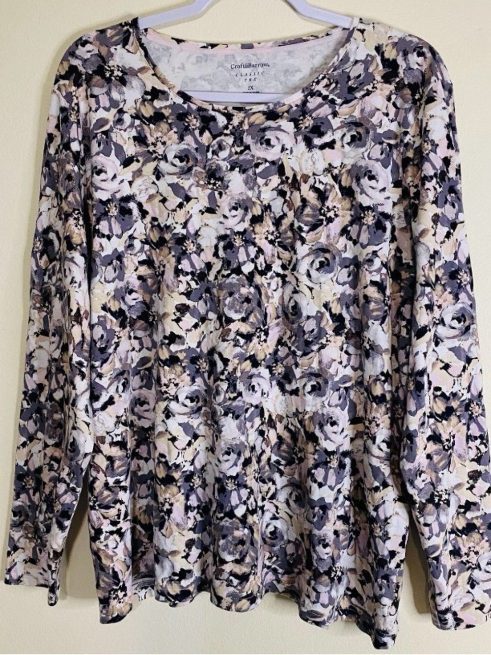 Croft & Barrow Women's Floral Long Sleeve Blouse, 100% Cotton, 2X